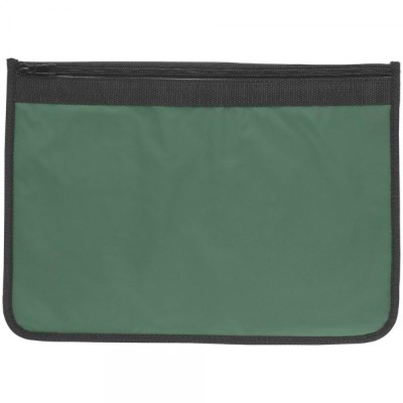 Image of Nylon Document Wallets - Green / Black Edging